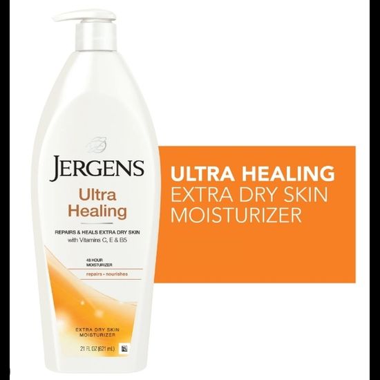 Jergens Ultra Healing  Moisturiser Lotion 621 ml เจอร์เก้น อัลตร้า ฮีลลิ่งโลชั่น 621มล. เหมาะสำหรับผิวที่แห้งมากเป็นพิเศษ