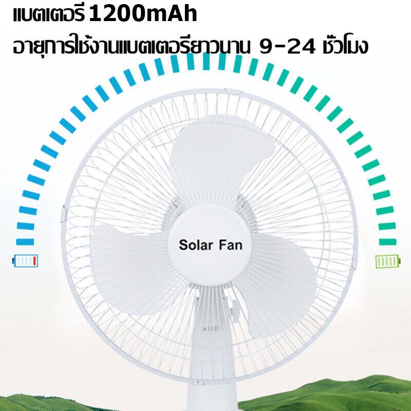 พัดลม พัดลมโซล่าเซล พัดลมอัจฉริยะ โซล่าเซลล์ พัดลม 14 นิ้ว solar fan พร้อมแผงโซล่าเซลส์ หลอดไฟ LED 2 หลอด พัดลมไฟฟ้า พัดลม 16 นิ้ว ถูก