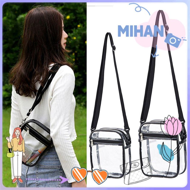 Mihan กระเป๋าถือกระเป๋าสะพายไหล่แฟชั่นสําหรับสตรี Pvc สีโปร่งใส Tote ทรงคลัทช์สีโปร่งใส Tote ทรงคลัทช์สีใส Tote Messenger
