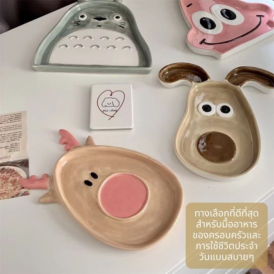 การ์ตูนเด็กบนโต๊ะอาหาร จาน จานข้าวเด็ก จานน่ารัก จานเซรามิก Cartoon Children Tableware Ceramic Plate