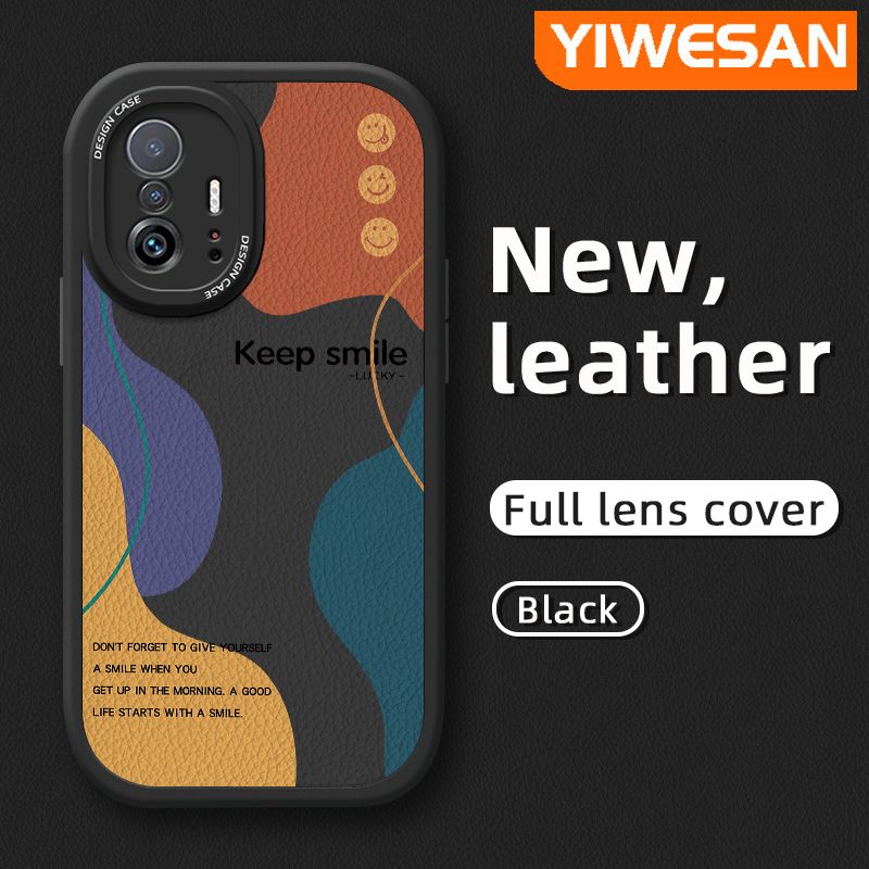 YIWESAN เคสสำหรับ Xiaomi 11T Pro 10T Proเคสโทรศัพท์หนังดีไซน์ใหม่ลายการ์ตูนยิ้มเคสหลังซิลิโคนนิ่มฝาครอบเลนส์แบบเต็มเคสกันกระแทกกล้อง