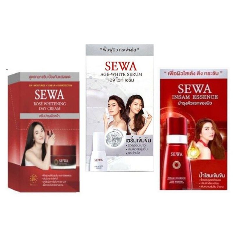 Sewa Insam Essence น้ำโสมเซวา แบบซอง น้ำตบเซวา//เซว่า เอจ ไวท์ เซรั่ม Sewa Age White Serum 8มล.