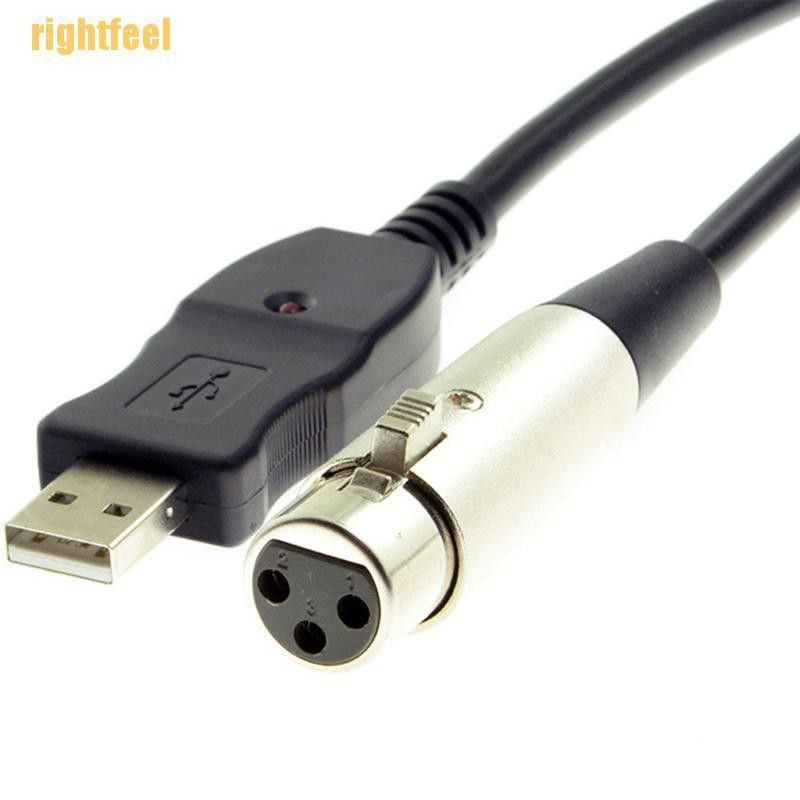 Rightfeel อะแดปเตอร์สายเคเบิ้ลเสียงไมโครโฟน Xlr Female To Usb Male 10 ฟุต