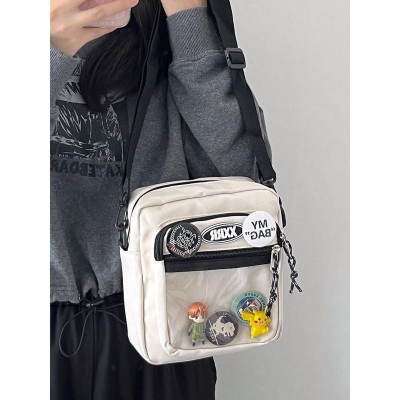 DIYกระเป๋าสะพาย พีวีซีโปร่งใส กระเป๋าสะพายข้าง ตุ๊กตา itabag