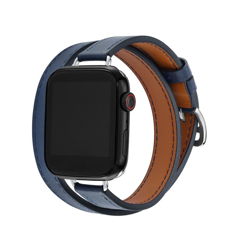 38มม. 42มม. สายนาฬิกาหนังสำหรับ Apple Watch 40มม. 44มม. Strap14mm อะแดปเตอร์สำหรับ Apple Watch Series 6 SE 5 4 3 2 1สายข้อมือสำรอง