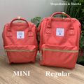 Anello แท้100% รุ่นผ้า Canvas Backpack สี Coral pink เป้สะพายหลัง ไซส์ mini regular large