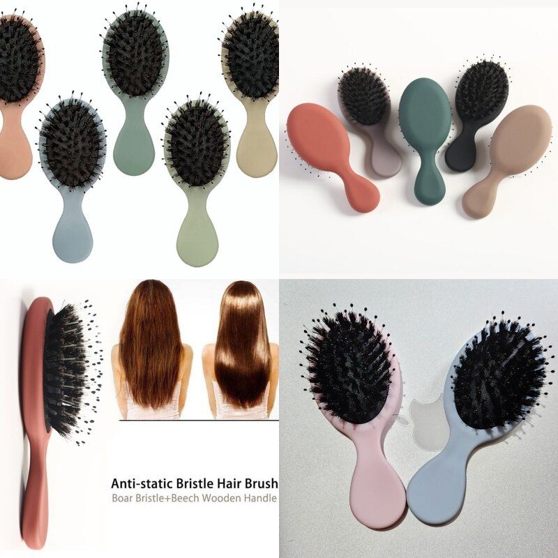 พร้อมส่งหวีขนหมูป่าแท้ boar Bristle Hair Brush ขนาดพกพกพา