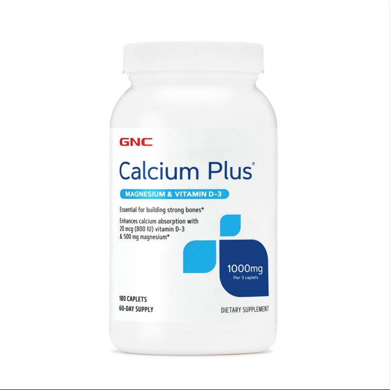 GNC Calcium Plus 1000 mg 180 Tablets Magnesium & Vitamin D-3 แคลเซียม แมกนีเซียมและวิตามินดี -3 สหรัฐอเมริกา