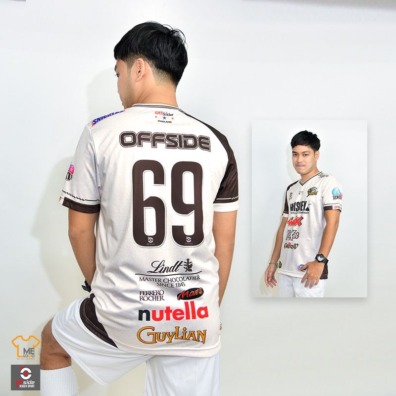 เสื้อกีฬาเสื้อฟุตบอลพิมพ์ลาย OFF.07 ใส่สบาย สีสด