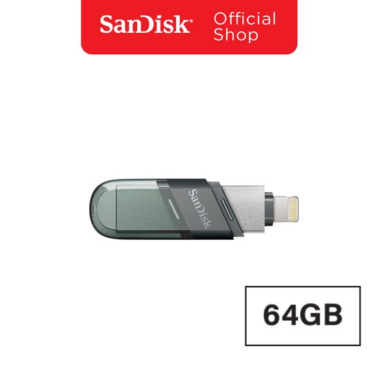 SanDisk iXpand Flash Drive Flip 64GB (SDIX90N-064G-GN6NN) แฟลชไดร์ฟใช้สำหรับ iPhone และ iPad