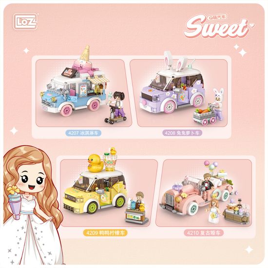 LOZ มินิบล็อก Sweet Car Series รถน่ารัก มีให้เลือก 4 แบบ (รหัส 4207-4210)