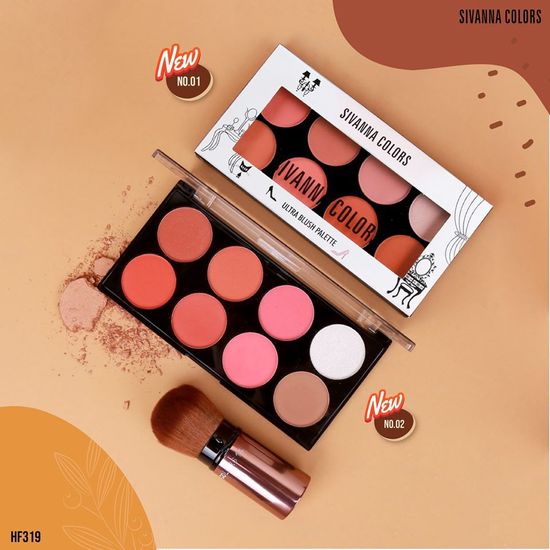 (HF319) Sivanna Colors Ultra Blush Palette พาเลตปัดแก้ม พร้อมเฉดดิ้ง และไฮไลท์ 8 เฉดสีในตลับเดียว