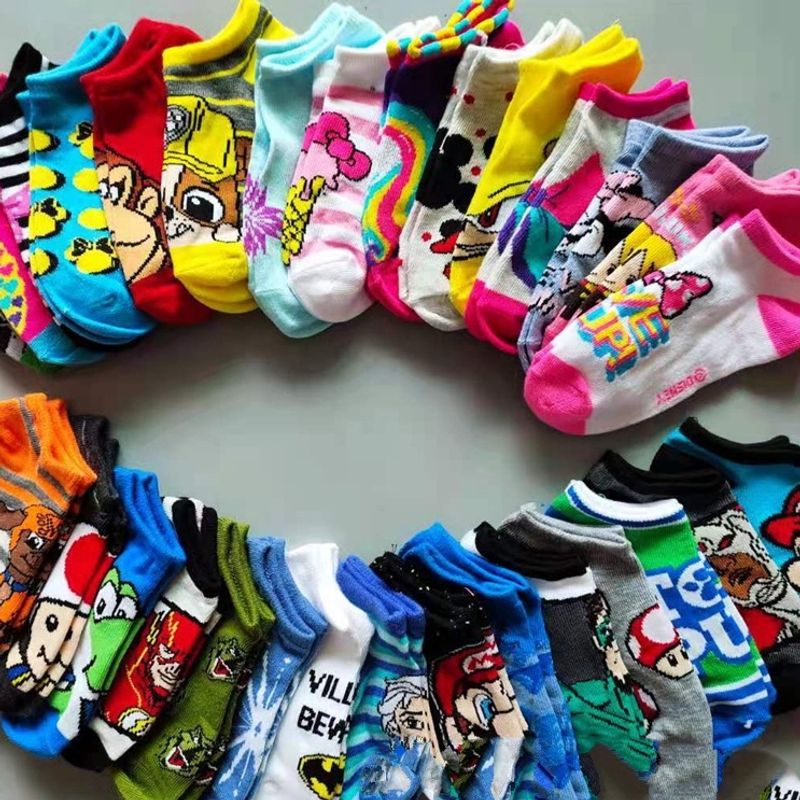 สินค้าโล๊ะสต๊อก ค้างโกดัง หลุด QC ถุงเท้าเด็กทรง boat sock  คละลายถูกที่สุด เลือกลายไม่ได้ ขายส่ง  BY muisungshop