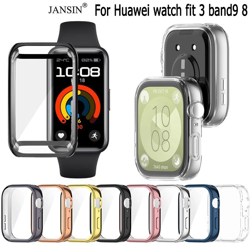 เคสกันกระแทก Huawei Watch Fit 3 band 9 8New TPU นิ่มครอบเต็มหน้าปัดสวยงามมีหลายสี นาฬิกาสมาร์ท