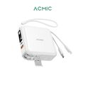 [รับประกัน 2 ปี] ACMIC A15 Powerbank 15000mAh แถมสายคล้องในกล่อง พาวเวอร์แบงค์ชาร์จเร็ว PD20W มีสายในตัว Type-C, L-cable หน้าจอ LED พร้อมส่ง