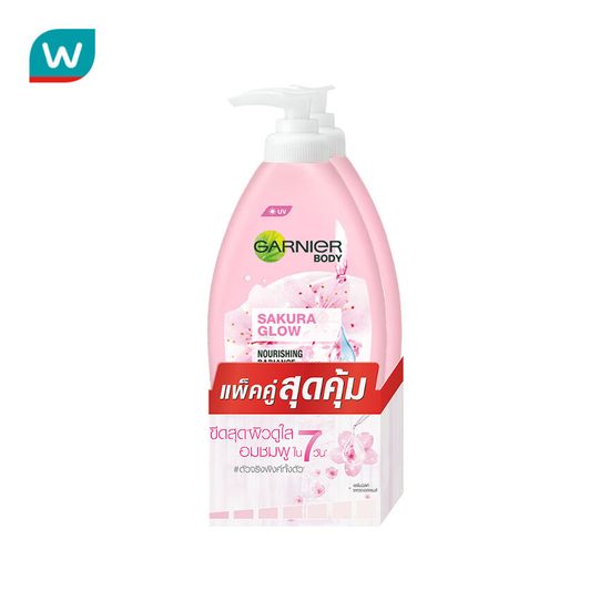 Garnier การ์นิเย่ บอดี้ ซากุระ โกลว์ นูริชชิ่ง เรเดียนซ์ เซรั่ม มิลค์ ยูวี 400 มล.แพคคู่