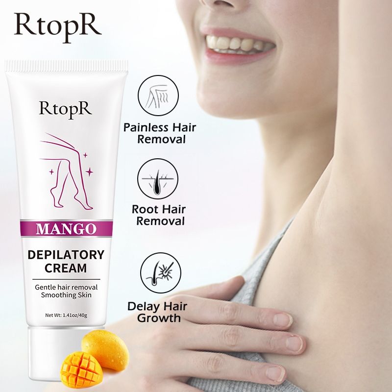 RtopR อย. ครีมกำจัดขนรักแร้ แขน ขา ส่วนลับ ครีมกำจัดขน Gentle Mango สำหรับผู้ชายและผู้หญิง 40g