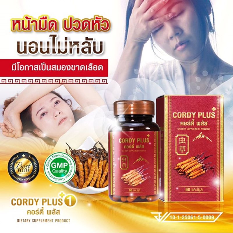 ส่งฟรี1แถม2 exp:5/25‼️ถั่งเช่าทิเบตแท้ Cordyplus1 30แคปซูล แถม 60แคปซูล Cordy plus1