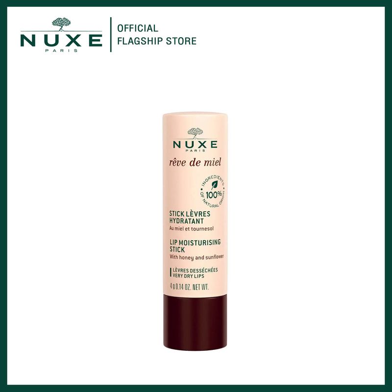 NUXE REVE DE MIEL LIP MOISTURIZING STICK WITH HONEY AND SUNFLOWER 4 g. (ลิปบาล์มบำรุงริมฝีปาก สำหรับริมฝีปากที่แห้งและแตก)