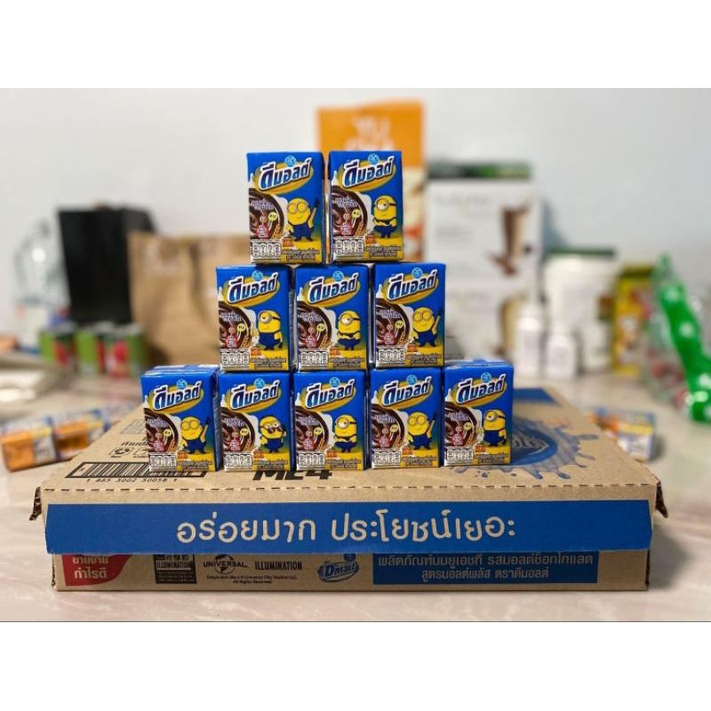 ส่งฟรี💥รุ่นใหม่ (หมดอายุ 02/68) ดีมอลต์ นมผสมมอลต์สกัด รสช็อคโกแลต 90 มล.(48 กล่อง/ลัง)