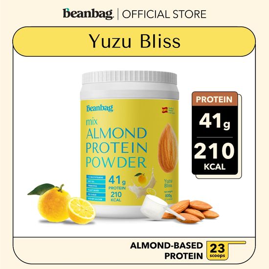 Beanbag Mix Almond Protein โปรตีนอัลมอนด์และโปรตีนพืชรวม 5 ชนิด รส Yuzu Bliss 800g