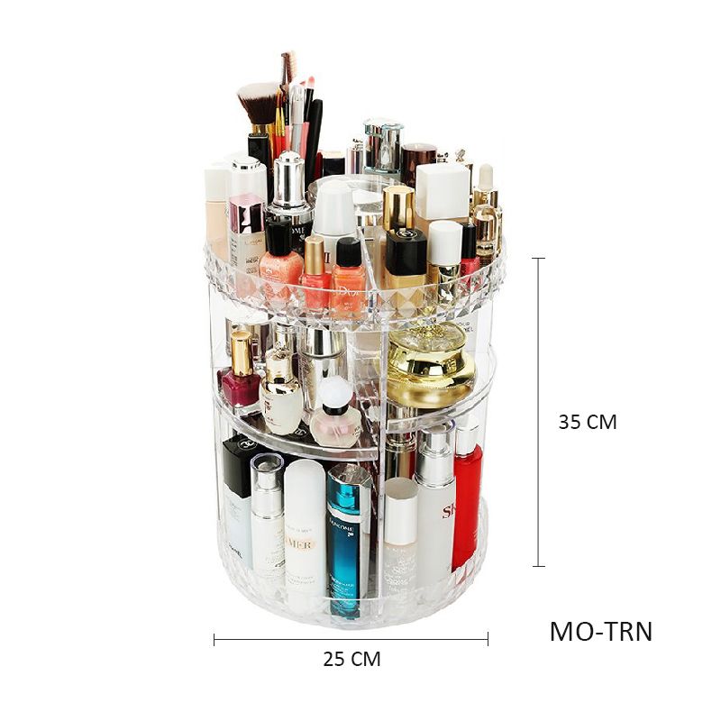 ชั้นวางเครื่องสำอางอะคริลิค กล่องวางเครื่องสำอาง กล่องจัดเก็บ ชั้นวางเครื่องสำอางหมุนได้