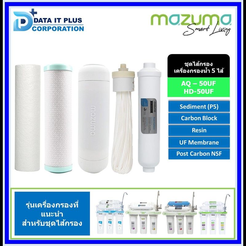 MAZUMA ชุดไส้กรองน้ำ รุ่น AQ 50 UF  เหมาะสำหรับเครื่องกรอง 5 ขั้นตอน