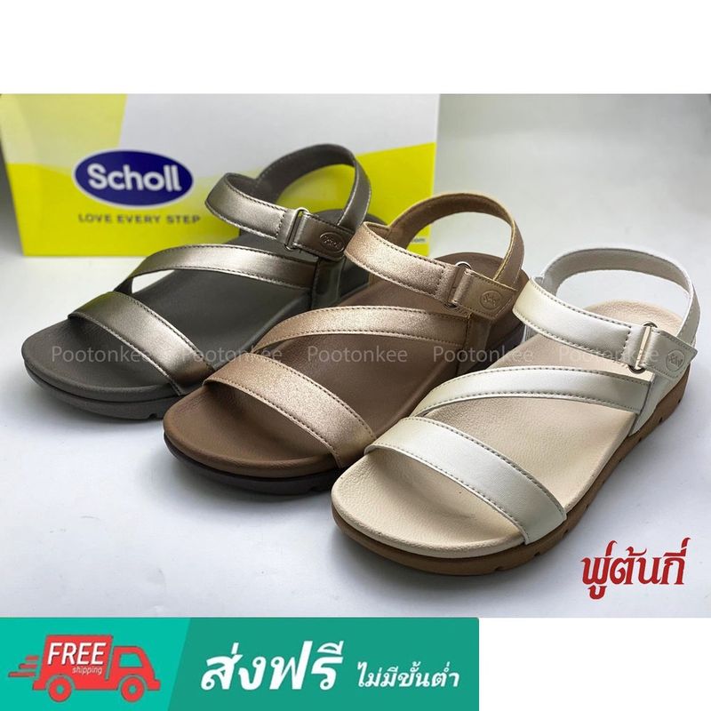 Scholl รองเท้าสกอลล์ รุ่น Mela 2F-2596 เบอร์ 35-39 แบบรัดส้น เทคโนโลยี Bioprint ของเเท้ พร้อมส่ง