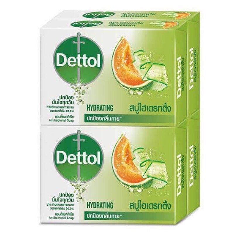 4 ก้อน สบู่ DETTOL เดทตอล ก้อน 60กรัม *แบบกล่อง*(✌️ซื้อ2ถูกกว่า)