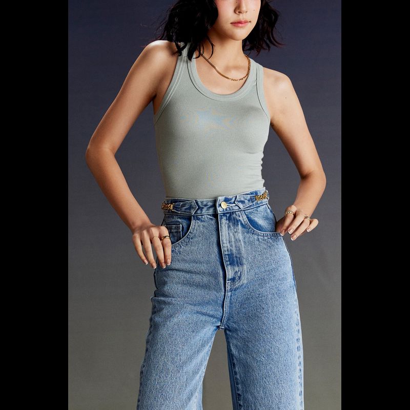 maison KEEPS | Saturn High Waist Straight Cut Jeans กางเกงยีนส์เอวสูง ทรงกระบอก อะไหล่ทอง