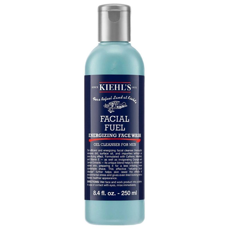 Kiehls Facial Fuel Energizing Face Wash Gel Cleanser For Men 250ml ทำให้ผิวนุ่มขึ้น ให้ความยืดหยุ่นแก่ผิว ซ่อมแซมผิวที่ถูกทำลายจากการโกนหนวด 250มล