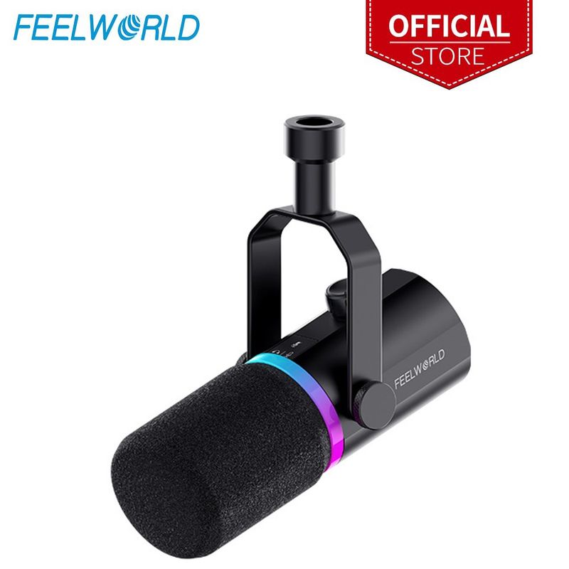 Feelworld PM1 XLR ไมโครโฟนไดนามิก USB สําหรับ FEELWORLD PM1 XLR USB ไดนามิก คอมพิวเตอร์ แล็ปท็อป บันทึกเสียง ร้องเพลง เล่นเกม สตรีมมิ่ง