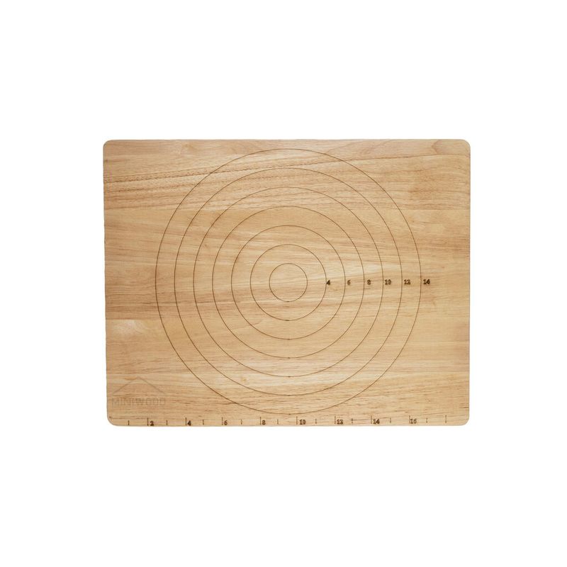 MINIWOOD กระดานนวดแป้ง แผ่นรองนวดแป้ง เขียงไม้ อุปกรณ์เบเกอรี่ ไม้ยางพารา Pastry Board 15"x19" นิ้ว (ไม้นวดแยกจำหน่าย)