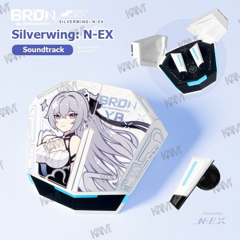 Kam Honkai Impact 3 Silverwing: N-EX ชุดหูฟังบลูทูธไร้สาย Bronya Elysia บลูทูธ 5.3 ความล่าช้าต่ํา