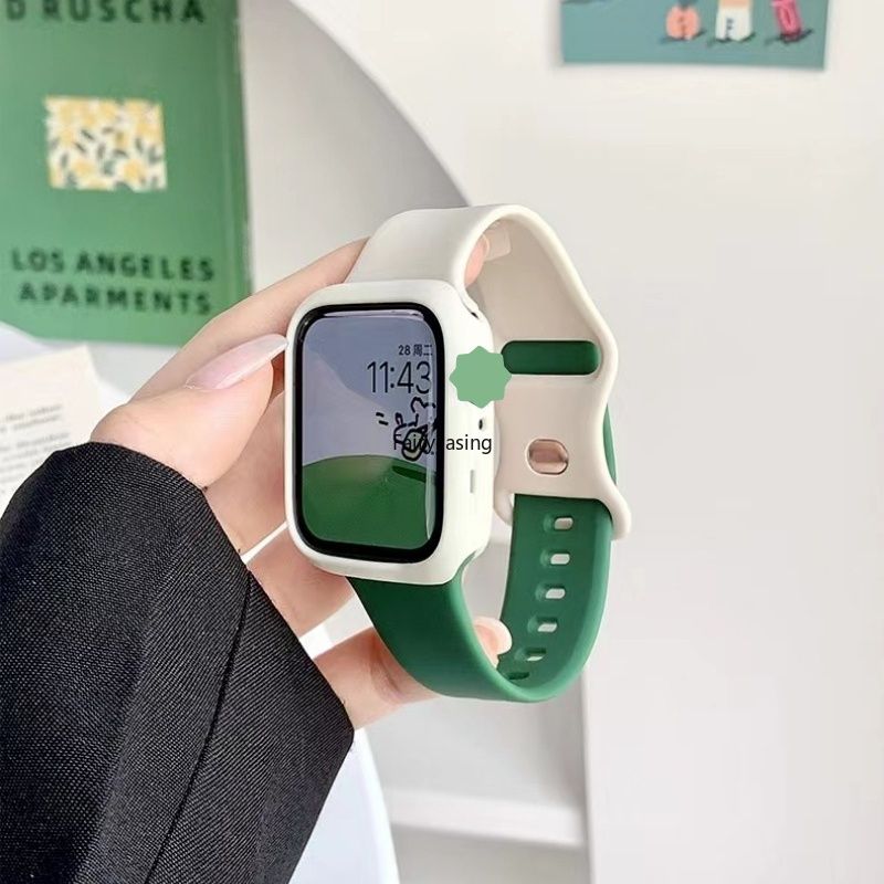 สายคู่สำหรับซีรีส์สายคาด Apple Watch 8 7 SE 6 5 3สร้อยข้อมือกีฬาซิลิโคนระบายอากาศสำหรับ IWatch 41มม. 45มม. 40มม. 44มม. 38มม. 42มม. 49มม. อัลตร้า49มม.