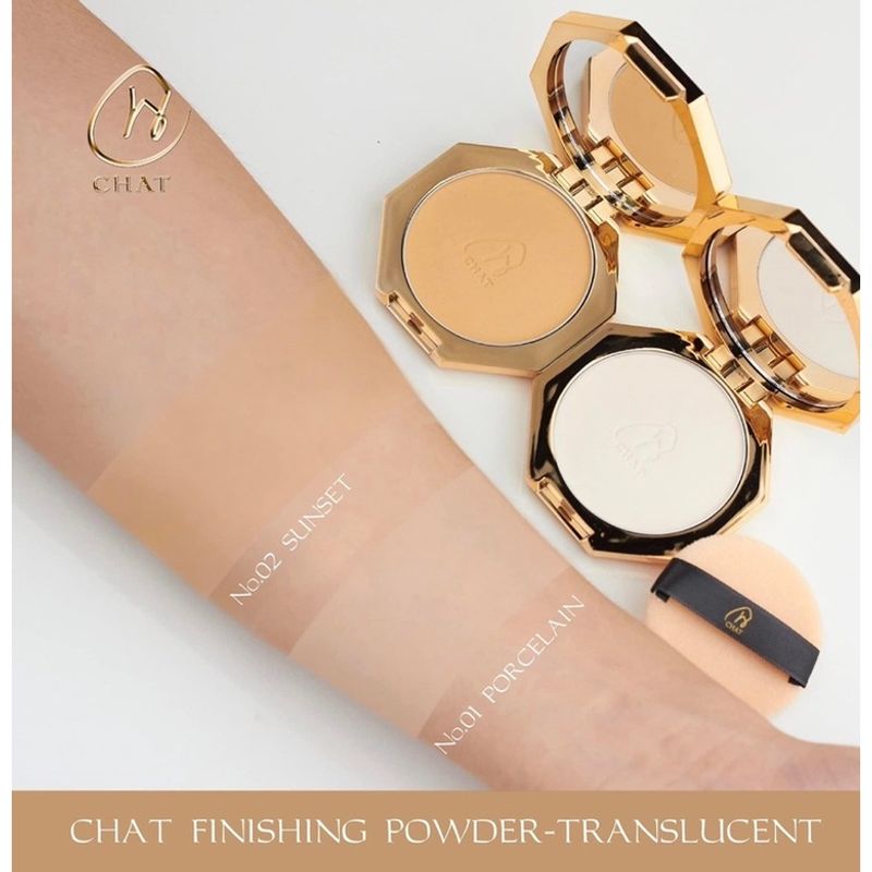 แป้งฝุ่นอัดแข็งฉัตร CHAT powder translucent ของแท้ส่งตรงบริษัท 100% แป้งฝุ่นฉัตร