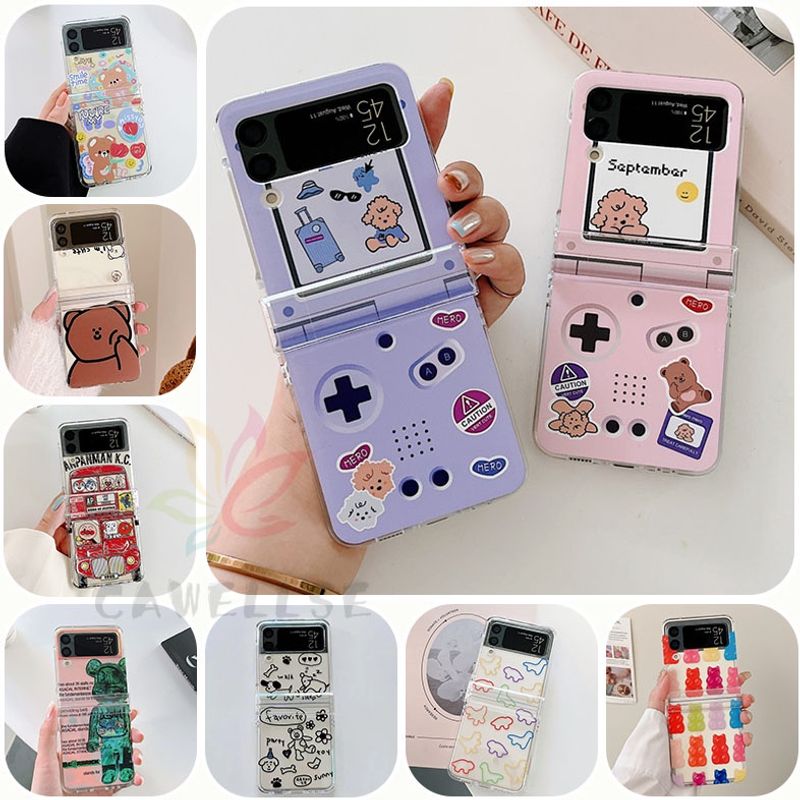 เคสโทรศัพท์มือถือ PC แข็ง กันกระแทก ลายการ์ตูนขนมปัง รถบัสน่ารัก 3 In 1 สําหรับ Samsung Galaxy Z Flip 4 Z Flip 3 5G Z Flip 4 Zflip3 Z Flip4 Z Flip 3