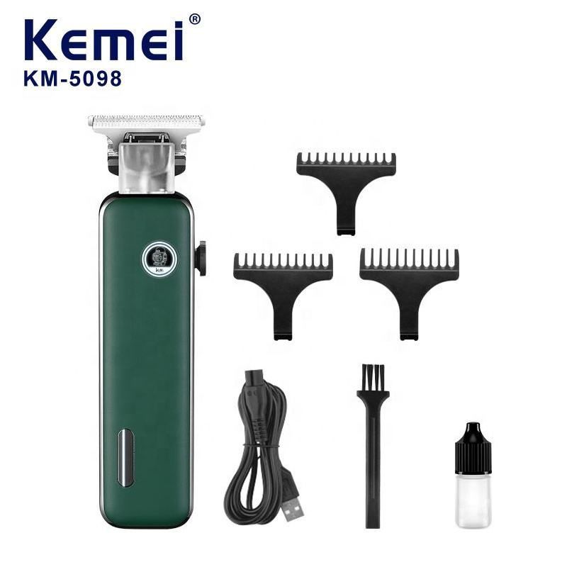 Kemei KM-5098 ปัตตาเลี่ยนตัดผมไฟฟ้า ไร้สาย แบบชาร์จไฟได้ มืออาชีพ สําหรับตัดผม