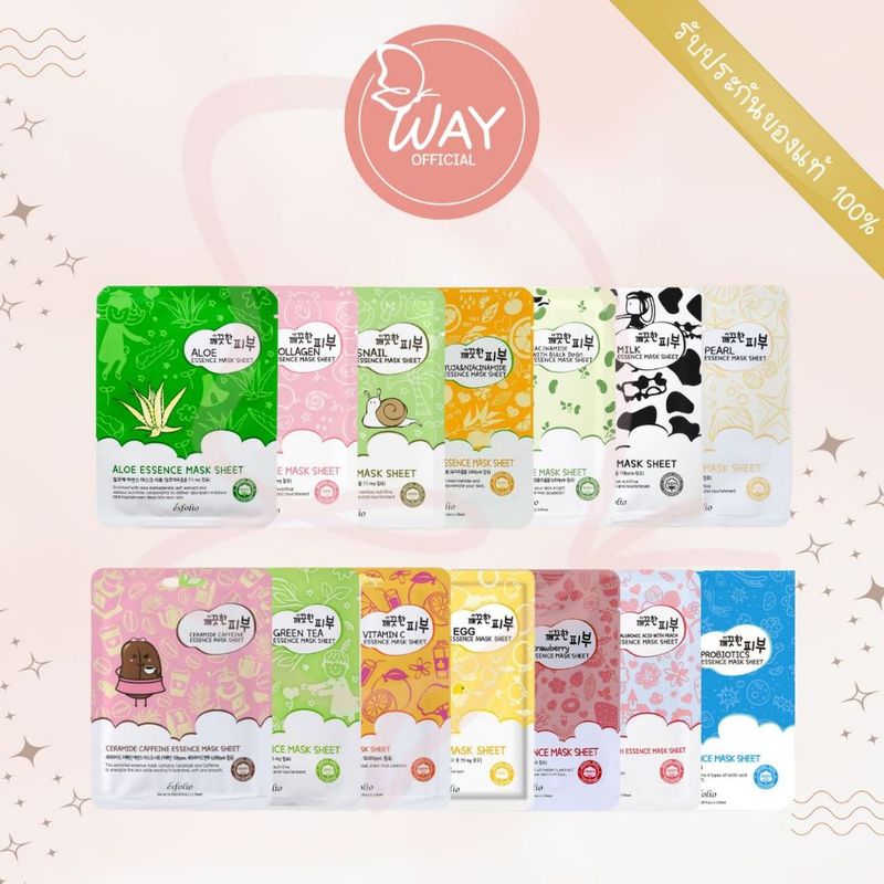 [ซอง] เอสโฟลิโอ เอสเซนส์ มาส์ก ชีท มาส์กเกาหลี 25ml Esfolio Essence Mask Sheet 25ml