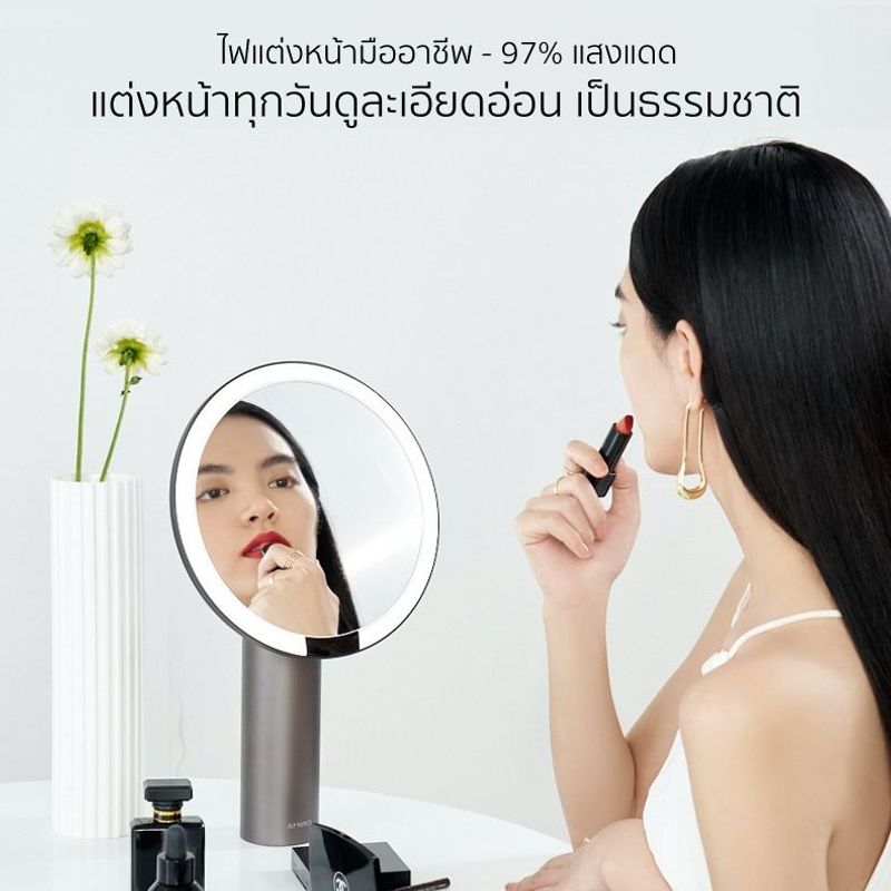 Vivid & Vogue:กระจกแต่งหน้าLED ระดับมืออาชีพ,กลิตเตอร์สีดำ