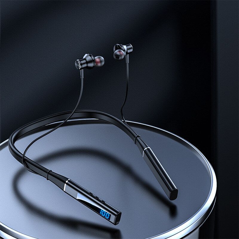 หูฟังบลูทูธ Bluetooth earphone 5.3 หูฟังบลูทูธแบบสวมศีรษะเล่นเพลง100ชั่วโมงหูฟังแบบเสียบหูไร้สายสายคล้องคอหูฟังกันน้ำ TF การ์ดแม่เหล็ก