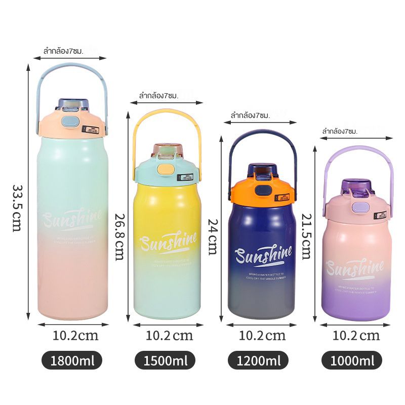 กระติกน้ำร้อนพกพา 1.5/1.8L สเตนเลส316 กระติกเก็บเย็น แก้วน้ำเก็บความเย็น กระบอกน้ำเก็บอุณหภูมิ กระบอกน้ำเก็บเย็น