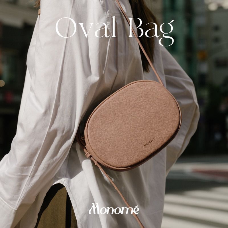 Oval Bag กระเป๋าCross body ทรงวงรี  หนังวัวแท้  Monomebkk