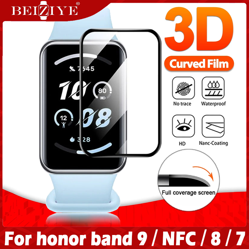 ฟิล์ม film ฟิล์มแข็ง 3D For Huawei Band 9 Band 8 For Huawei Band 7 ร้านไทย For honor band 9 NFC Full Screen Protector Cover Smartwatch Soft Protective Film