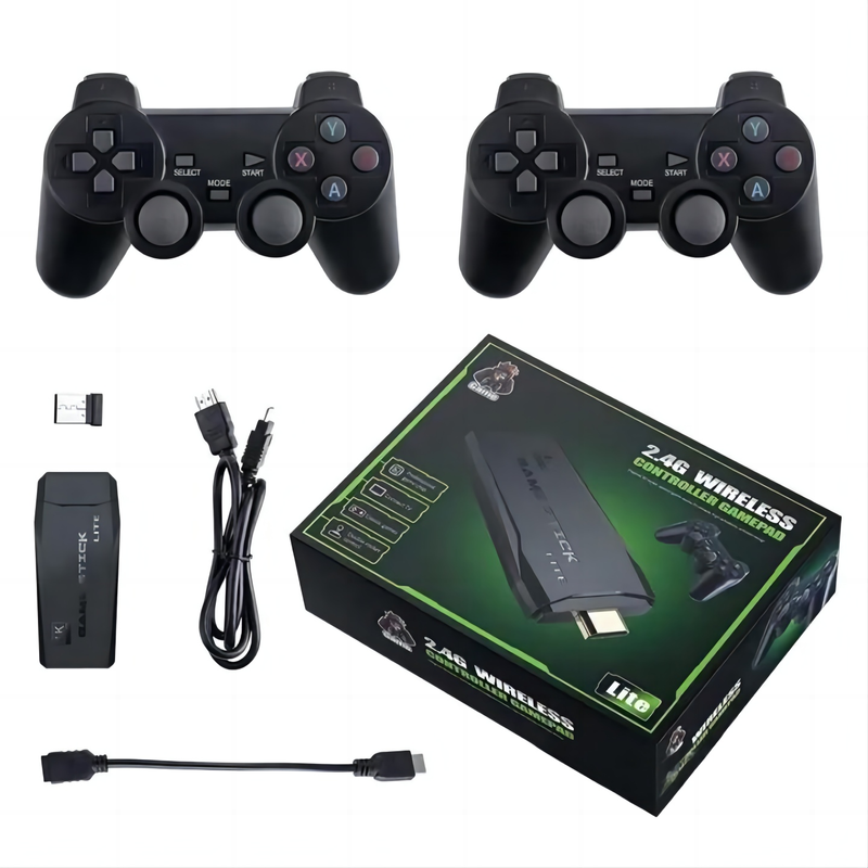 【สินค้าของแท้ 100%】2024 NEW Xiaomi M9 Pro 3D + คอนโซลวิดีโอเกม game stick Controller 2.4G Dual Wireless Controller เกม 4K ทีวีวิดีโอย้อนยุค 3D เกมคอนโซล 64GB 40000+เกม Game stick รองรับ PS1/GBA/PSP/เกมย้อนยุค