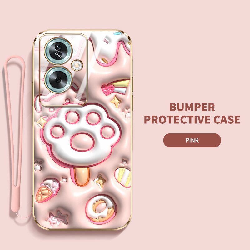 YBD เคส3D ใหม่สำหรับ OPPO A79เคส5G ลายการ์ตูนน่ารักคู่กรณีโทรศัพท์รูปแบบนิ่ม