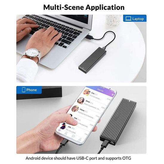 ORICO M.2 NVME เคสครอบปิด USB C Gen 2 10Gbps Pcie SSD M.2 SATA Ngff 5Gbps SSD 2242 2260 2280 (M2PV)