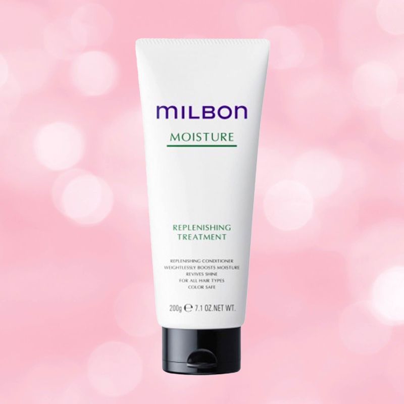 MILBON MOISTURE Replenishing 120 200 ML.แชมพู ทรีทเม้น ลีฟอิน สำหรับ ผมแห้ง เพิ่มความนุ่มลื่น