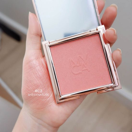 MYCA CHEEKNATURE POWDER BLUSH บลัชออน  myca ไมก้า ชีคเนเจอร์ พาวเดอร์ บลัช เนื้อชิมเมอร์