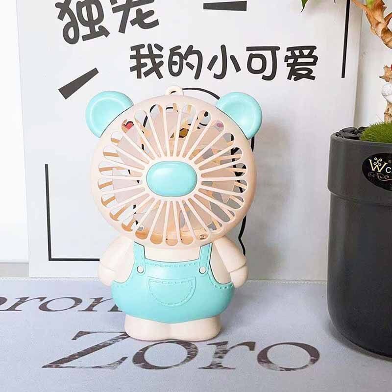 พัดลมพกพา พัดลมมินิ mini fan พัดลมการ์ตูน พัดลมแรง ที่ชาร์จUSB พัดลมลายหมูมินิ แถมฟรีสายคล้องมือ